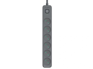 TRACER Produzni kabl 1.8m 6 uticnica sa prenaponskom zastitom i prekidacem grafit TRALIS47025