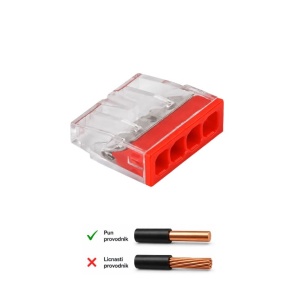 Ubodna klemna 4P, 450V/24A, 0.5-2.5mm2