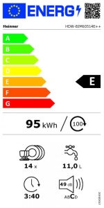 Ugradna mašina za pranje sudova HEINNER HDW-BIM60514E++14kompleta /60cm - Img 2
