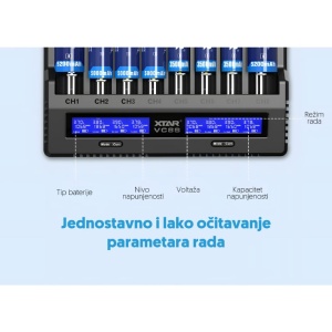Univ. punjač akumulatora do 8 kom. sa displejem - Img 2