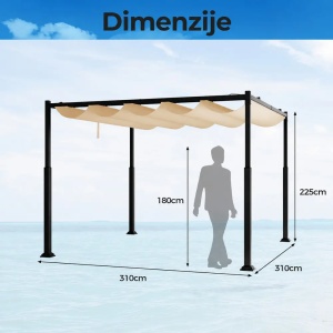 Venturo Prestige 3x3m Bež Pergola Čelična konstrukcija - Img 2