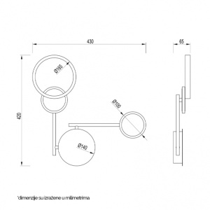 VESTA 473 ZIDNA LAMPA 16W 3000K CRNA - Img 2
