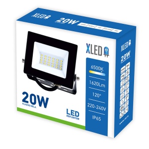 XLED 20W LED reflektor 6500K,1620 Lm,IP65,AC220-240V,crni, - Img 1