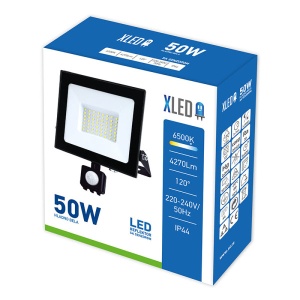 XLED 50W LED reflektor sa PIR senzorom,ventil,6500K,4270Lm,AC220-240V - Img 1