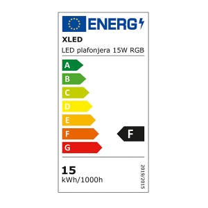 XLED LED plafonjera 15W sa crnim prstenom IP44 1200lm 4000K pozadinsko RGB svetlo ,daljinski - Img 2