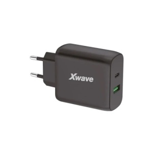 Xwave GaN65w-AC GaN ultra-brzi punjač 65W USB-A + USB-C , za mobilne,tablete, Crni