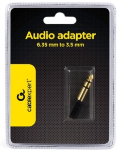A-6.35M-3.5F Gembird 6.35mm stereo plug to 3.5mm stereo socket CAGP23930BK - Img 3