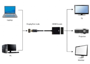 A-DPM-HDMIF-08 ** Gembird DisplayPort v1 to HDMI adapter cable, black(alt A-DPM-HDMIF-002)(239) - Img 2