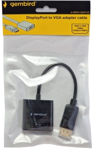 A-DPM-VGAF-03 ** Gembird DisplayPort to VGA adapter cable, BLACK (381) - Img 2