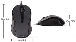 A4-N350 A4Tech opticki mis 1200Dpi, 92,5mm, 3-buttom USB, GREY - Img 3
