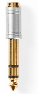 CAGC23930ME Stereo Audio Adapter, 6.35 mm Muski, 3.5 mm Zenski, Gold Plated, Metal, Siva - Img 2