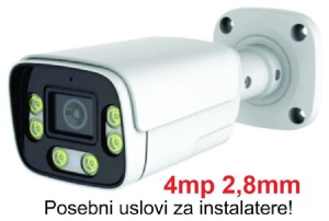 CAM-IP4MP-HAQ60D GMB kamera 4MP APP P6SLite 2.8mm-F1.6 POE, IP66 DuaL LED 6xIR+6xFull Color, MIC,25m - Img 2
