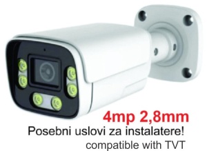 CAM-IP4MP-HAQ60D GMB kamera 4MP APP P6SLite 2.8mm-F1.6 POE, IP66 DuaL LED 6xIR+6xFull Color, MIC,25m - Img 2