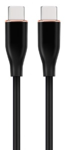CC-USB2S-CMCM-1.5M-BK Gembird 60W Premium silicon Type-C PD charging & data cable, 1.5m Black