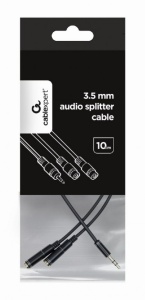 CCA-415-0.1M Gembird 3.5mm stereo plug to 2X3.5mm stereo socket 10cm audio splitter kabl - Img 1
