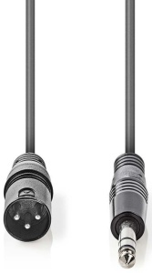 COTH15100GY30 Balansirani audio kabl, XLR 3-pinski muški, 6,35 mm muški, Niklovani, 3,00 m, PVC