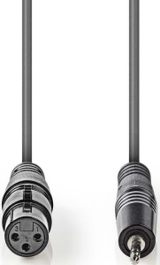 COTH15320GY10 Balansirani audio kabl, XLR 3-pinski ženski, 3,5 mm muški, Niklovani, 1,00 m, PVC - Img 2