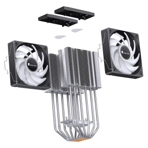 CPU Hladnjak Jonsbo CR-3000E DualTower RGB 260W TDP CRNI - Img 3