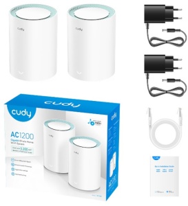 Cudy M1300 2-pack AC1200 Dual Band 2.4Ghz+5Ghz WiFi MESH, GiGABIT, 4x Antena 16MB/128DDR - Img 2