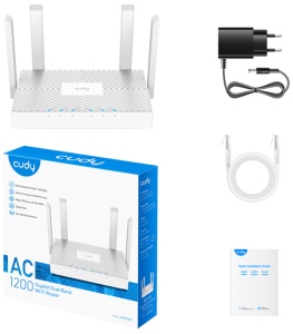 Cudy WR1300E AC1200 Dual Band 2.4+5Ghz Wi-Fi Ruter 1W/3LAN Gbit,4x5dBi Wisp/AP/REP - Img 1