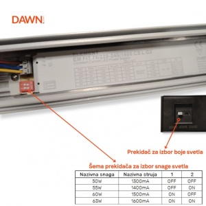 DAWN LED SVETILJKA LT-T-020 50/55/60/63W CCT CRNA 1,5 met - Img 3