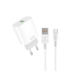 DENMEN DC07T Punjač za mobilne 18W 3,6A Fast + Type C kabl BELI