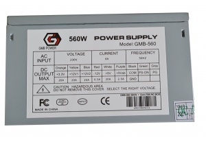 GMB-560-12 sa kutijom ** Gembird napajanje 560W 12cm FAN, 20+4pin, 2xSATA 2xIDE 4-p. (1065) - Img 3