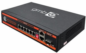 GMB POE-GS1006PS1 Switch,4 PoE 100/1000M, 2 UP-Link 100/1000M +1 SFP port,52V 65W,30W/PoE,VLAN,250m