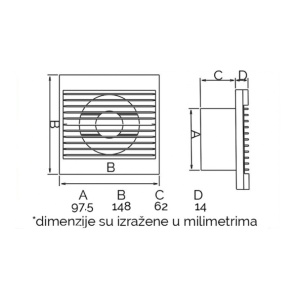 Izduvni ventilator 100mm - Img 2