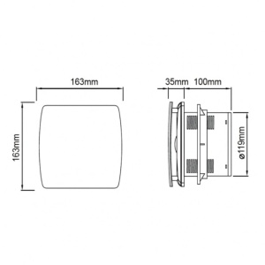 Izduvni ventilator 163x163mm 16W - Img 2