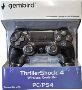 JPD-Wireless-Thrillershock PC/PS4 BLACK Gembird Bezicni gamepad sa dvostrukom vibracijom v2 - Img 2