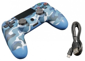 JPD-Wireless-Thrillershock PC/PS4 CAMO BLUE Gembird Bezicni gamepad sa dvostrukom vibracijom v2 - Img 1