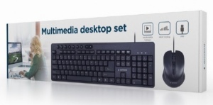 KBS-UM-04 Gembird Multimedia set mis + tastatura crni US layout A - Img 1