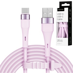 KRUGER&MATZ USB-A na USB-C silikonski kabl za punjenje, dužina 1 m, boja roza, model KM1268-1P - Img 4