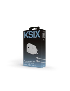 KSIX BCD30PDC01B SET ZIDNI Punjač 60 W + KABL USB-C NA USB-C, 1M, BELI - Img 3