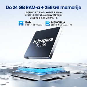 Lagenio A12 Pro pearl white 4G/Octa-Core/6.9" HD+/120Hz/8GB+256GB/50MP/8MP/6500mAh/Android15 - Img 2
