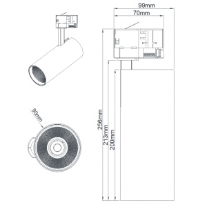 LED REF SINSKI JM-4070 30W 3000K 36° CRNI TROFAZNI - Img 2