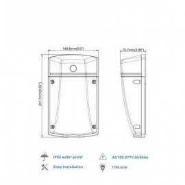 LED REFLEKTOR BREE BR-WL 20W-03Q zidni - Img 4