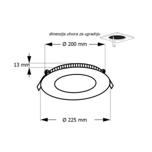 LED ugradna CCT panel lampa 18W - Img 2