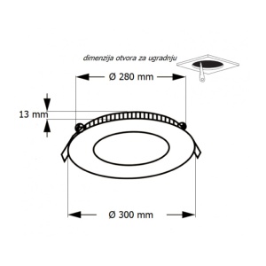 LED ugradna CCT panel lampa 24W - Img 2