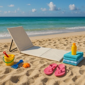 Ležaljka sklopiva za plažu 150x52cm bež LP-720000B