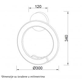 LUNA 260 ZIDNA LAMPA 24W 3000K CRNA - Img 3