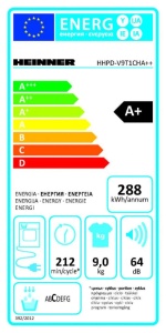 Mašina za sušenje veša HEINNER HHPD-V9T1CHA++ 9kg/15programa/toplotna pumpa - Img 2
