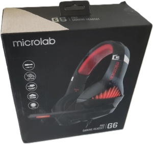 Microlab G6 Gejmerske slusalice sa mikrofonom, 50mm/20Ohm, color LED, 3.5mm + USB blue/black OUTLET
