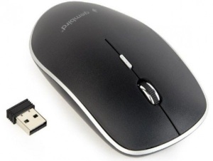 MUSW-4B-01 Gembird Bezicni mis 2,4GHz opticki USB 800-1600Dpi black 115mm, visina-30mm fok - Img 1