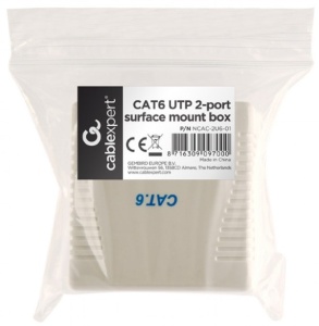 NCAC-2U6-01 Gembird CAT6 UTP 2-port kutija za površinsku montažu za RJ45