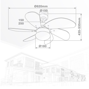 NIAROS PLAFONSKI VENTILATOR 32' SA LAMPOM, Bela - Img 4