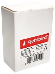 NPA-AC45** Gembird punjac 12v/1A 12W, 1m kabl, Coper napajanje, DC 5.5x2.1mm CE(alt.npa-ac91 223) - Img 2