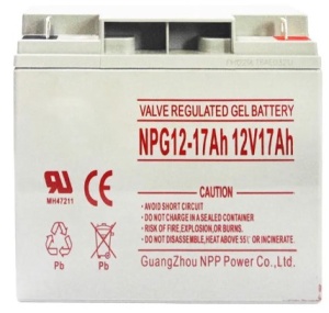 NPP NPG12V-17Ah, GEL BATTERY, C20=17AH, T3, 180*77*167*167, 4,8KG, Light grey - Img 3