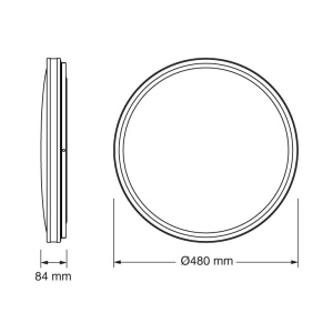 OSRAM LED plafonjera 48cm 48W 4000K IP20 crna - Img 2
